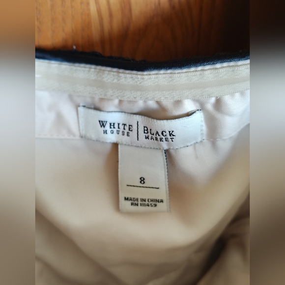 White House Black Market Strapless Dress with Black Lace - Picture 2 of 7